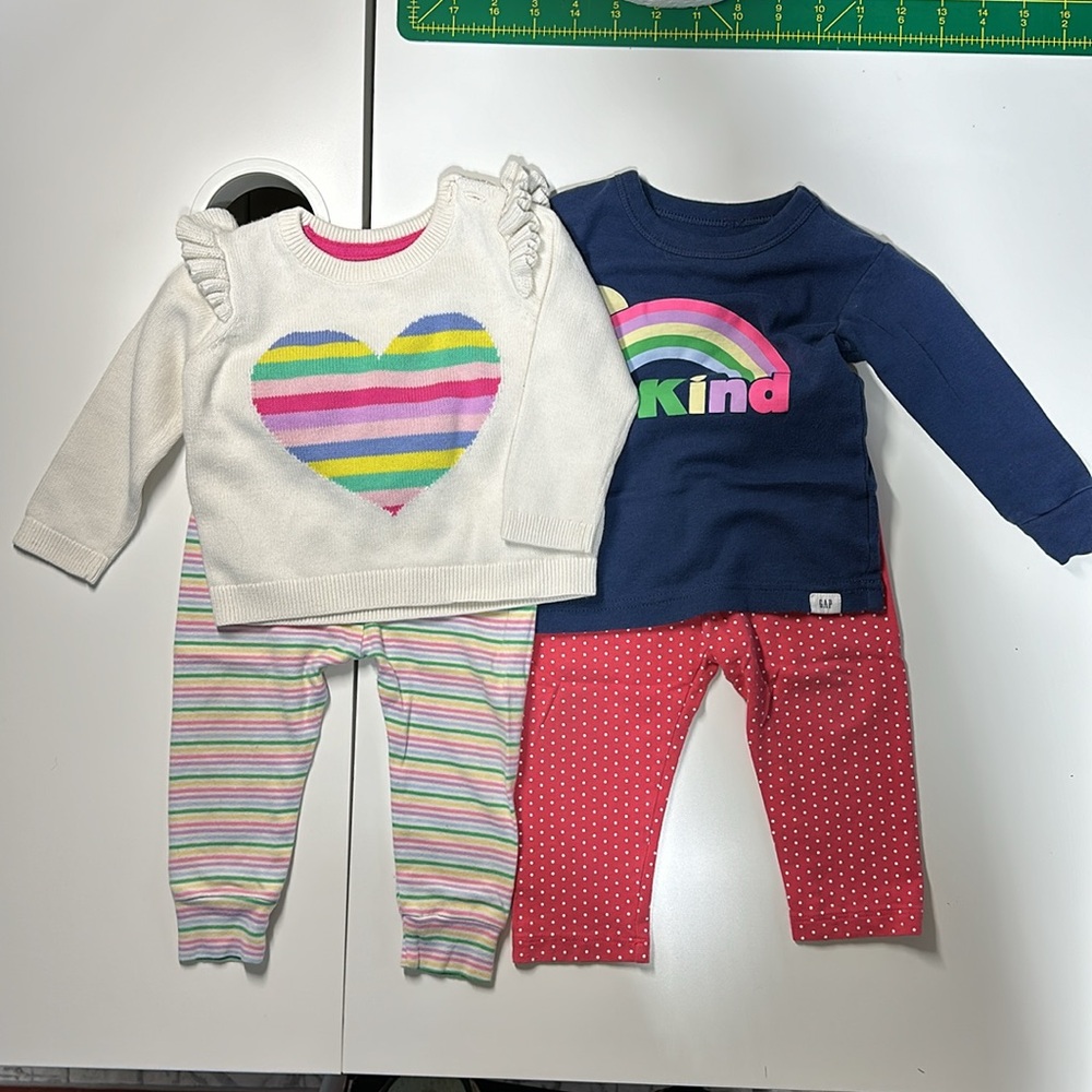 Baby gap, girly outfits, size 6-12 mo
